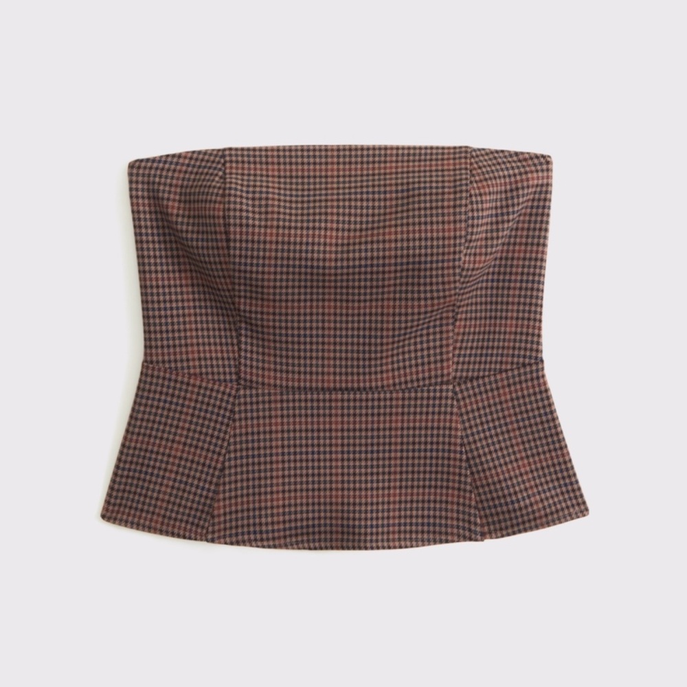 NWT Abercrombie & Fitch Strapless Tailored Peplum Top